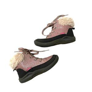 Osh Kosh B’gosh Snow Boots Pink Glitter Faux Fur Toddler Girls Sz 10 M